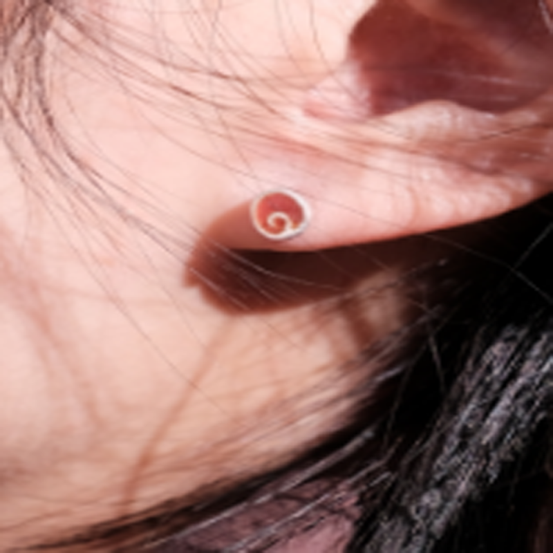 Blessing Energy Enamel Silver Stud Earrings - Image 3