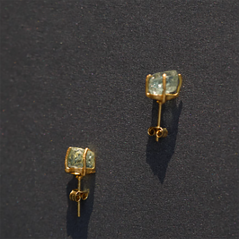 Eternal Reflection Aquamarine Gold Earrings - Image 2