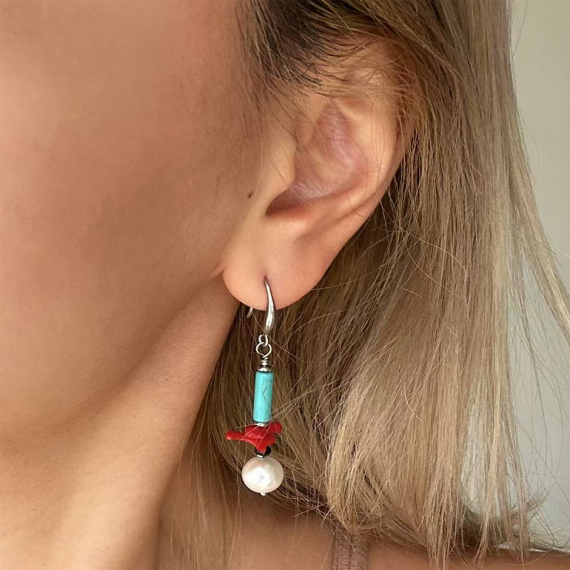 Lucky Energy Pearl and Agate Dangle Earrings - Image 3