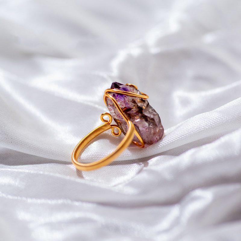 Embrace of the Heart Crystal Quartz Gold Rings - Image 2