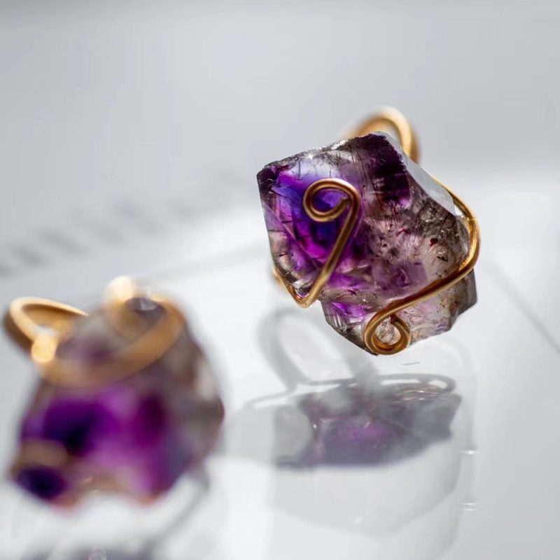 Embrace of the Heart Crystal Quartz Gold Rings - Image 3