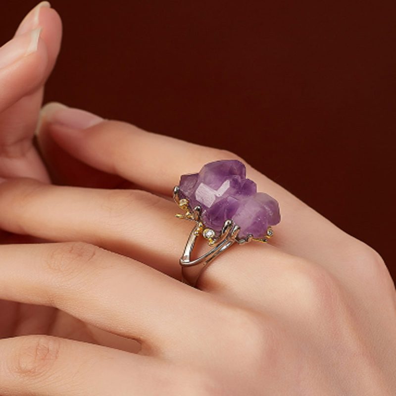 Amethyst Crown Spirit Ring Sterling Silver - Image 2