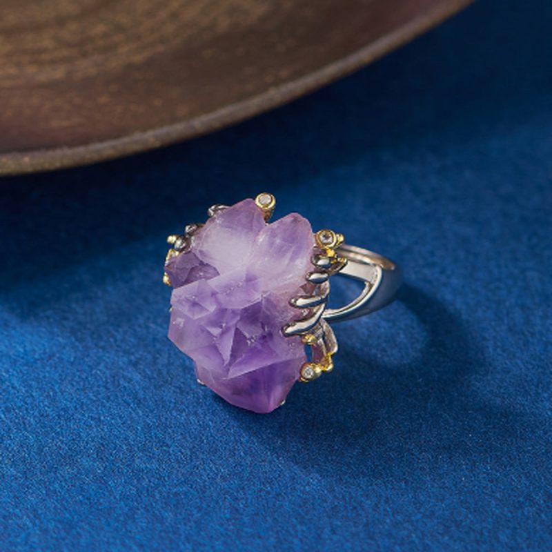 Amethyst Crown Spirit Ring Sterling Silver - Image 3