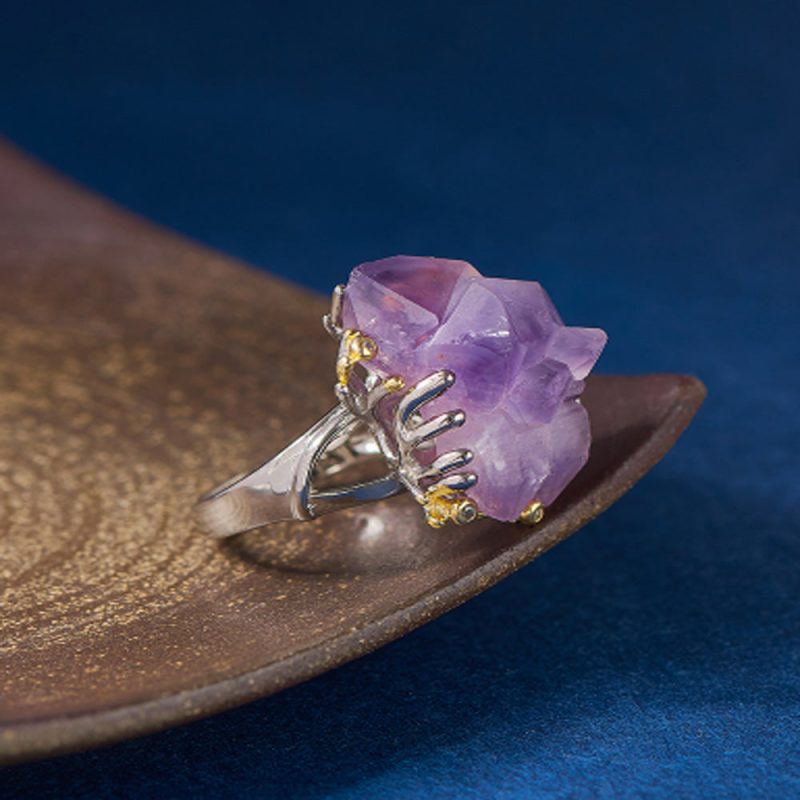 Amethyst Crown Spirit Ring Sterling Silver - Image 5