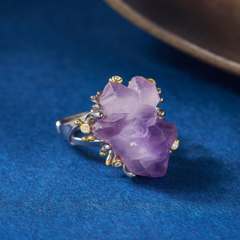 Amethyst Crown Spirit Ring Sterling Silver - Image 6