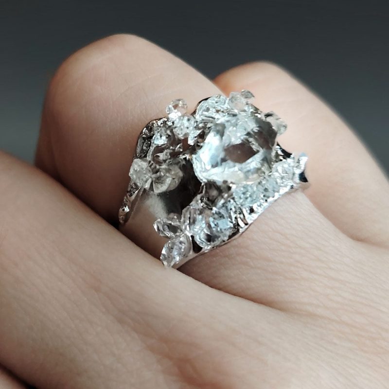 Healing Through Balance Clear Quartz Silver Rings - Image 6