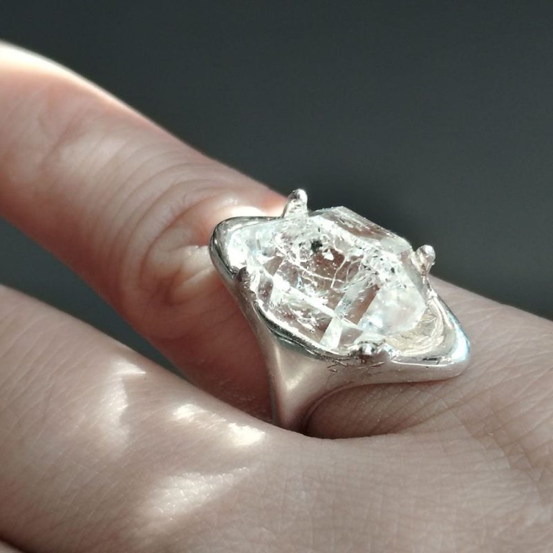 Healing Through Balance Clear Quartz Silver Rings - Image 5