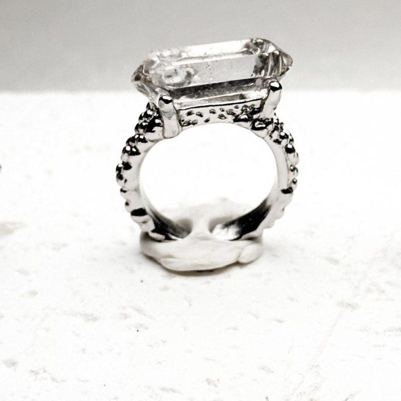 Healing Through Balance Clear Quartz Silver Rings - Image 7