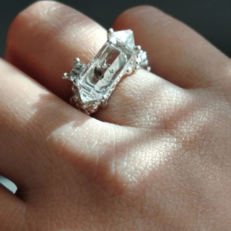 Healing Through Balance Clear Quartz Silver Rings - Image 3