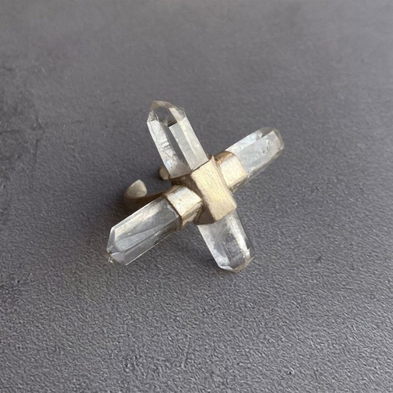 Twin Peaks Crystal Ring Tibetan Clear Quartz & Silver Purity Power Duo - Image 4