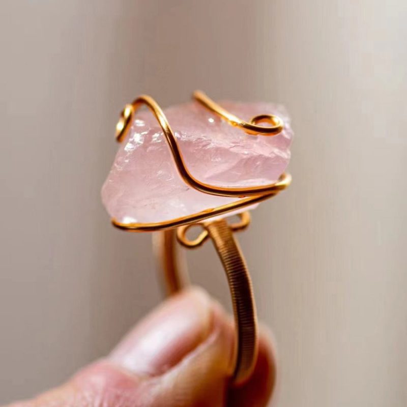 Embrace of the Heart Crystal Quartz Gold Rings - Image 7