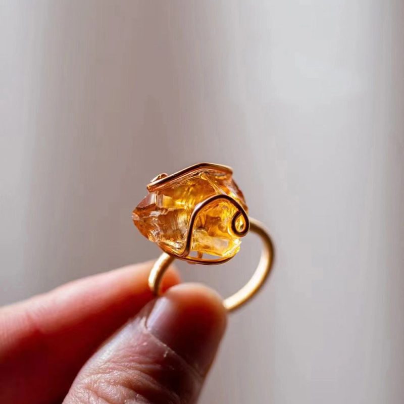 Embrace of the Heart Crystal Quartz Gold Rings - Image 5