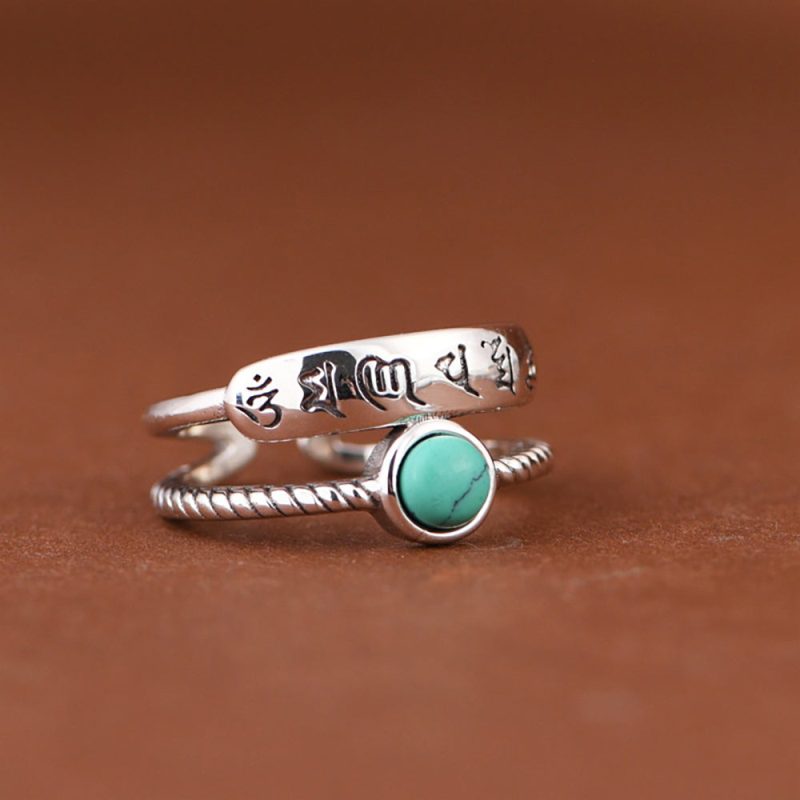 Prosperity Turquoise Sterling Silver Adjustable Energy Ring by EXQUISITE IN - Image 2