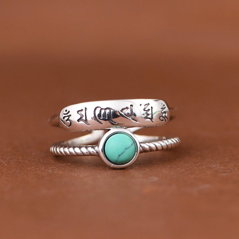 Prosperity Turquoise Sterling Silver Adjustable Energy Ring by EXQUISITE IN - Image 3
