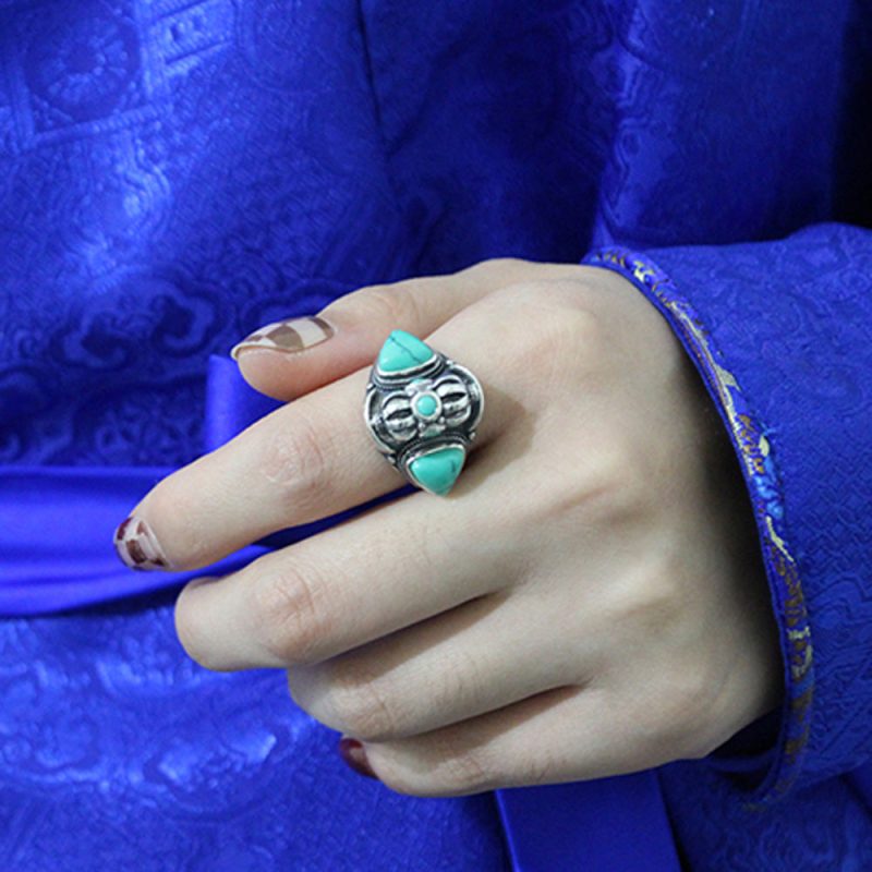 Lucky Dawn Embrace Turquoise Coral Sterling Silver Rings - Image 10