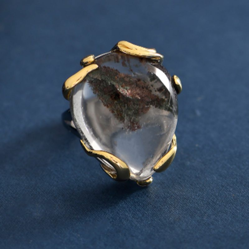 Guardian Green Crystal Silver Ring - Image 3