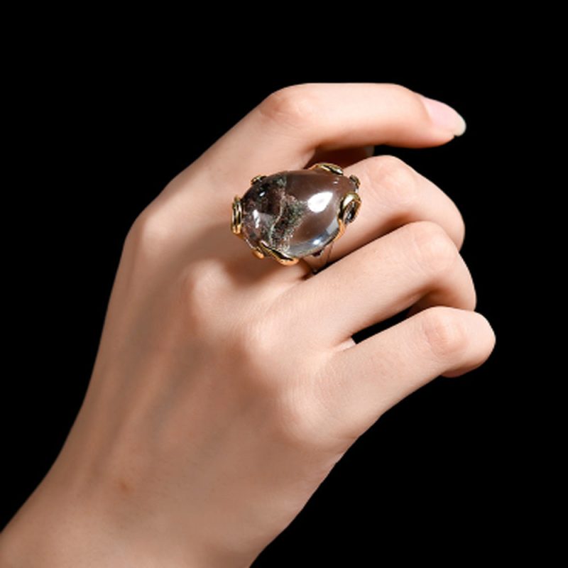 Guardian Green Crystal Silver Ring - Image 2