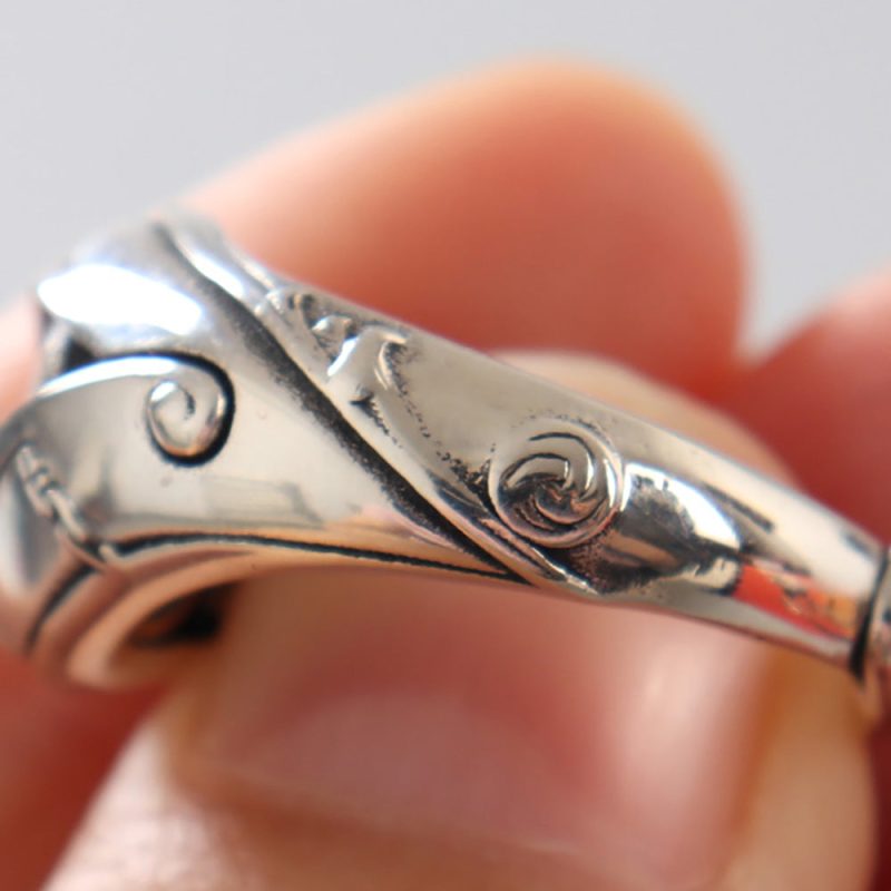 Eye of Protection Dzi Agate & 925 Silver Ring - Image 4
