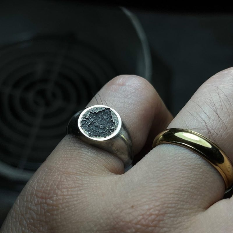Tibetan Yellow Jambhala Wealth Protection Ring Sterling Silver Handmade - Image 4