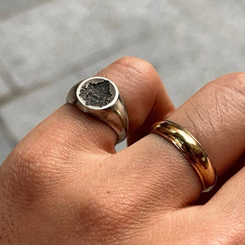 Tibetan Yellow Jambhala Wealth Protection Ring Sterling Silver Handmade - Image 3