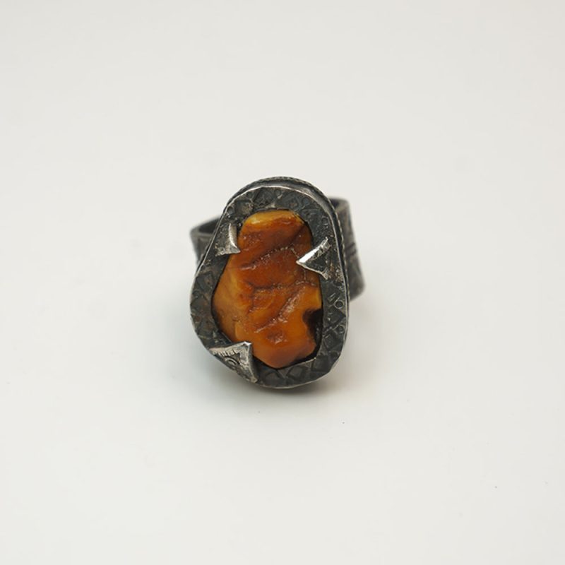 Prosperity Flame Amber and Turquoise Ring - Image 3