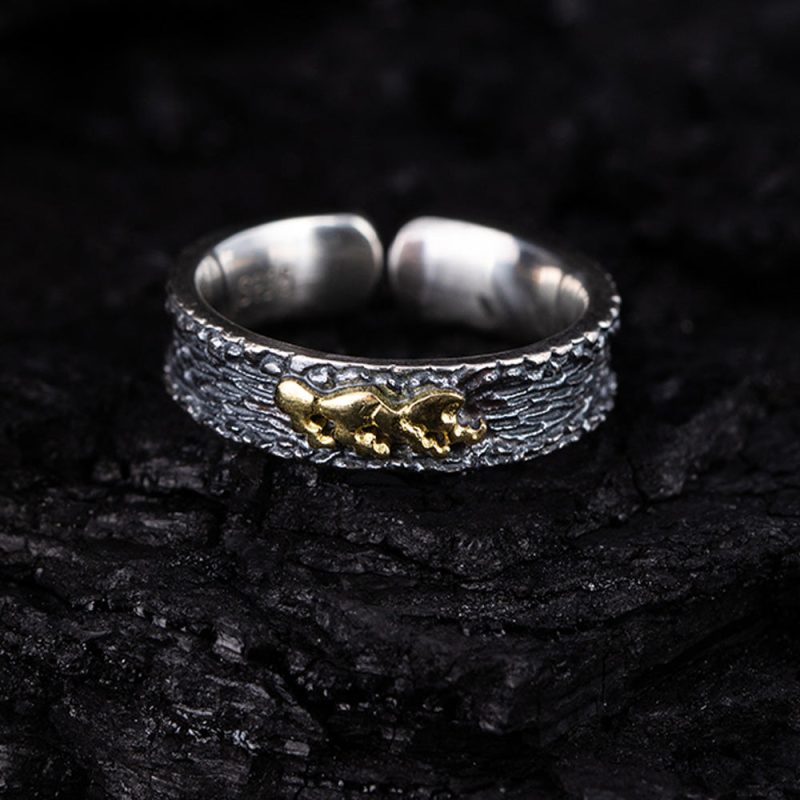 Guardian Spirit Silver and Brass Ring Handcrafted for Protective Energy - Image 2