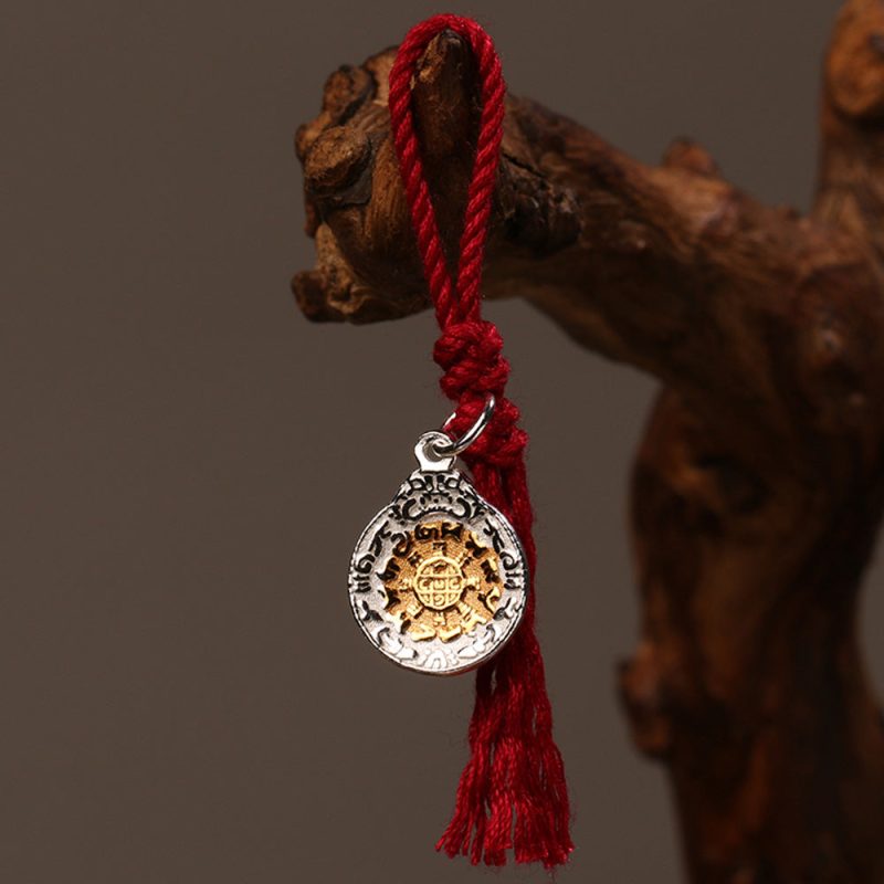 Wealth Energy Sterling Silver Tibetan Charm Keychain - Image 4