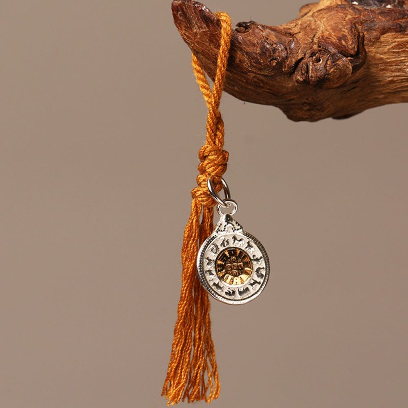 Wealth Energy Sterling Silver Tibetan Charm Keychain - Image 5