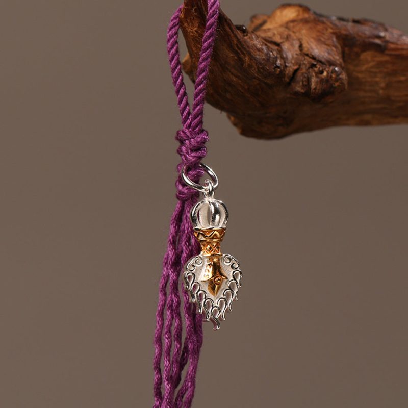 Wealth Energy Sterling Silver Tibetan Charm Keychain - Image 6