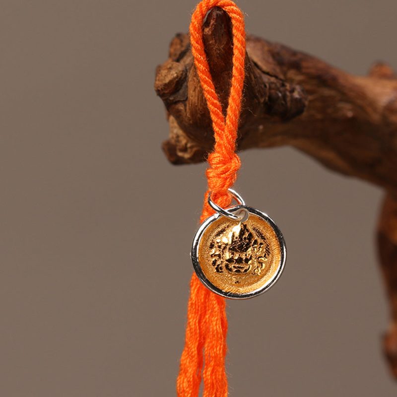 Wealth Energy Sterling Silver Tibetan Charm Keychain - Image 7