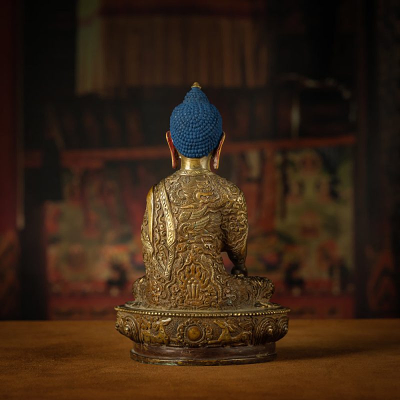 Antique Bronze Shakyamuni Buddha Statue - Timeless Serenity - Image 2
