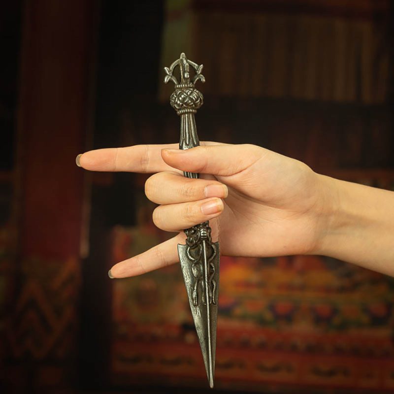 Antique Vajra Ritual Dagger – Old Cold Iron, Sacred Sakya Relic - Image 4