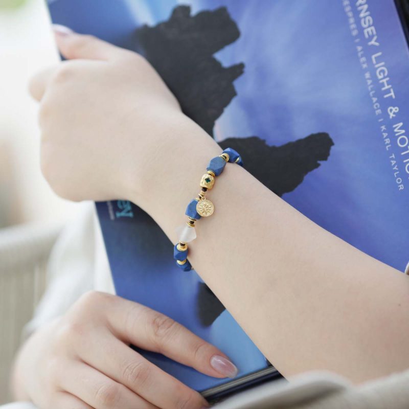 Love Energy Lapis Lazuli Gold Bracelet - Image 4