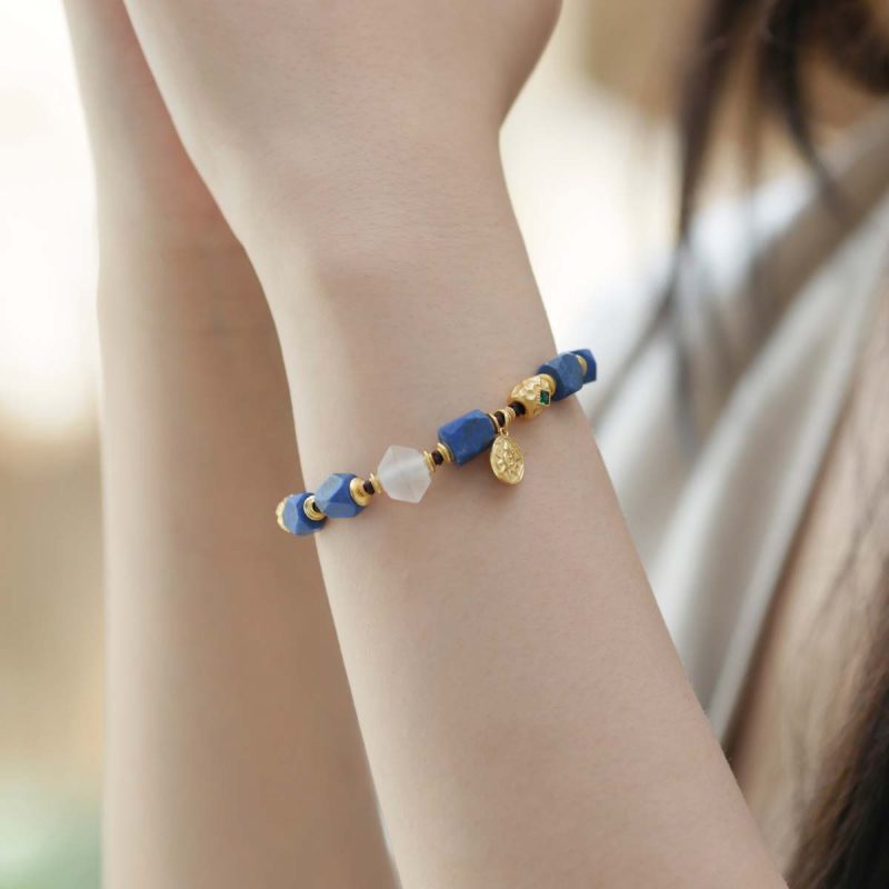 Love Energy Lapis Lazuli Gold Bracelet - Image 6