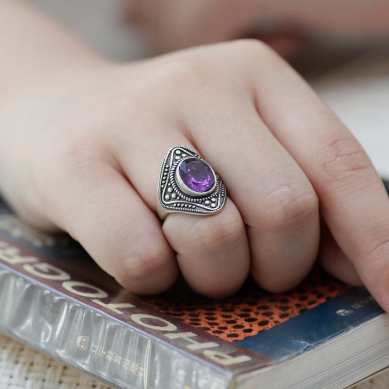 Spiritual Energy Amethyst Sterling Silver Rings - Image 4