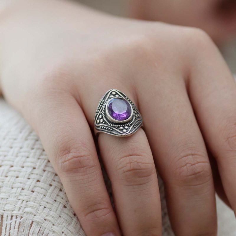 Spiritual Energy Amethyst Sterling Silver Rings - Image 6