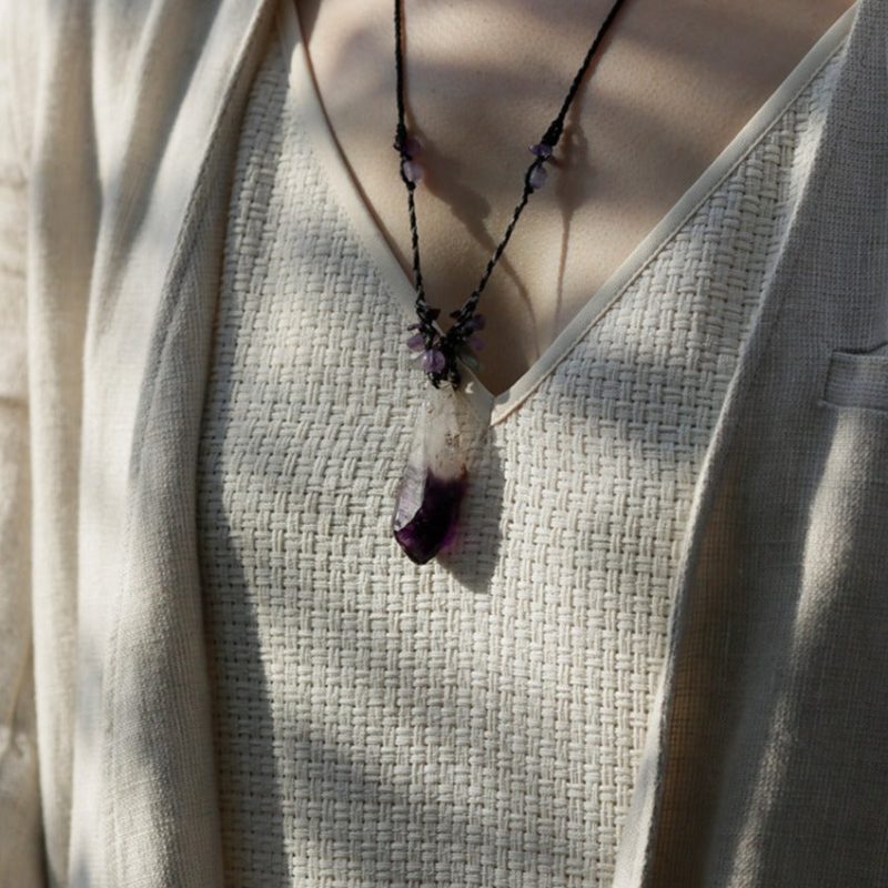 Profound Spirit Connection Amethyst Scepter Hand-woven Pendants - Image 4