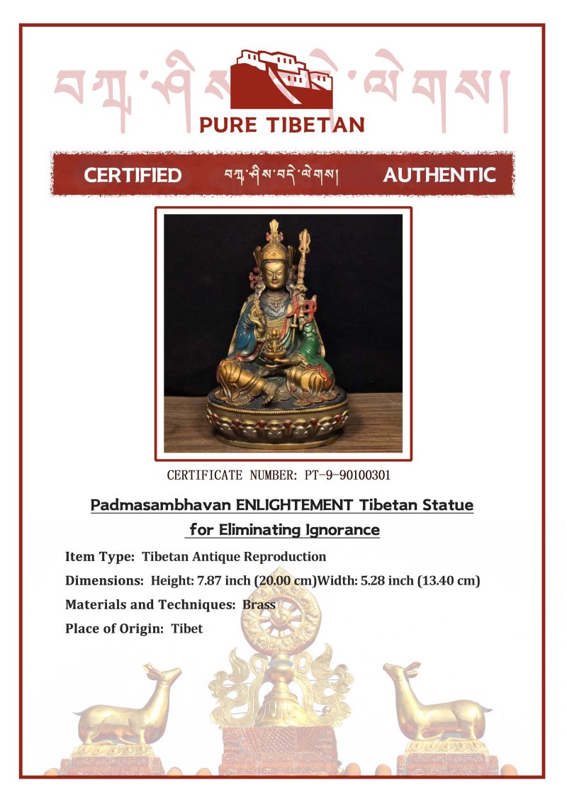 Padmasambhavan ENLIGHTEMENT Tibetan Statue for Eliminating Ignorance - Image 2