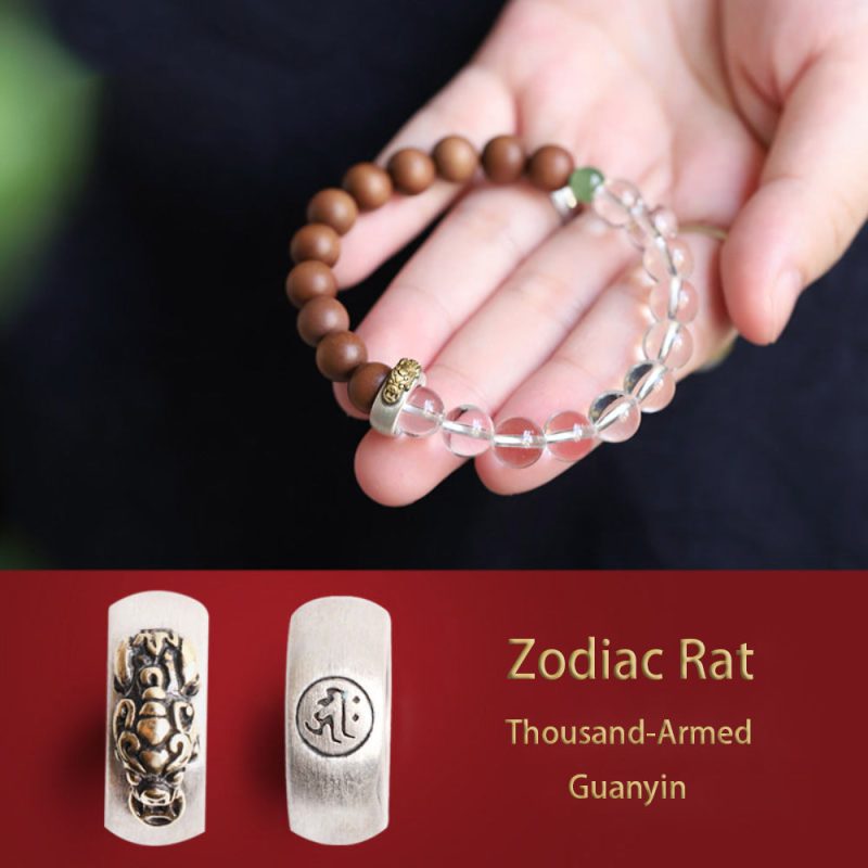 Vitality Harmony Bracelet – Sandalwood, Clear Quartz & Silver Healing Energy - Image 4