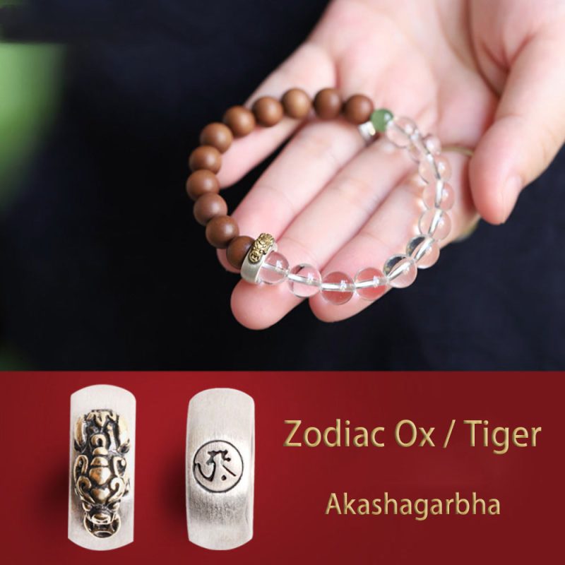 Vitality Harmony Bracelet – Sandalwood, Clear Quartz & Silver Healing Energy - Image 5