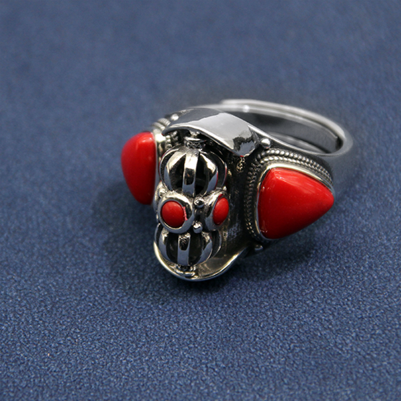 Lucky Dawn Embrace Turquoise Coral Sterling Silver Rings - Image 11