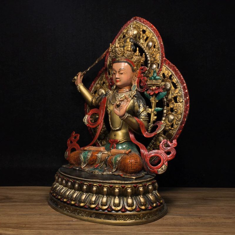SUKHAVATI Manjushri AWAKENING Tibetan Statue for Eliminating Weakness - Image 4