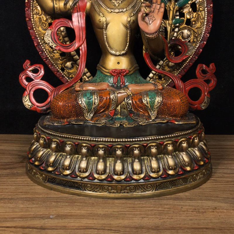 SUKHAVATI Manjushri AWAKENING Tibetan Statue for Eliminating Weakness - Image 3