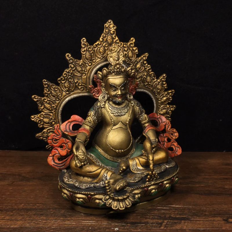 SUKHAVATI Yellow Jambhala FORTUNE Tibetan Statue for Eliminating Poverty - Image 3