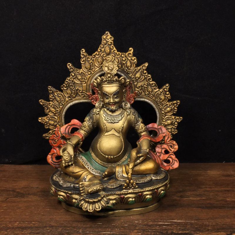 SUKHAVATI Yellow Jambhala FORTUNE Tibetan Statue for Eliminating Poverty