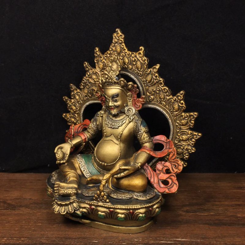 SUKHAVATI Yellow Jambhala FORTUNE Tibetan Statue for Eliminating Poverty - Image 2