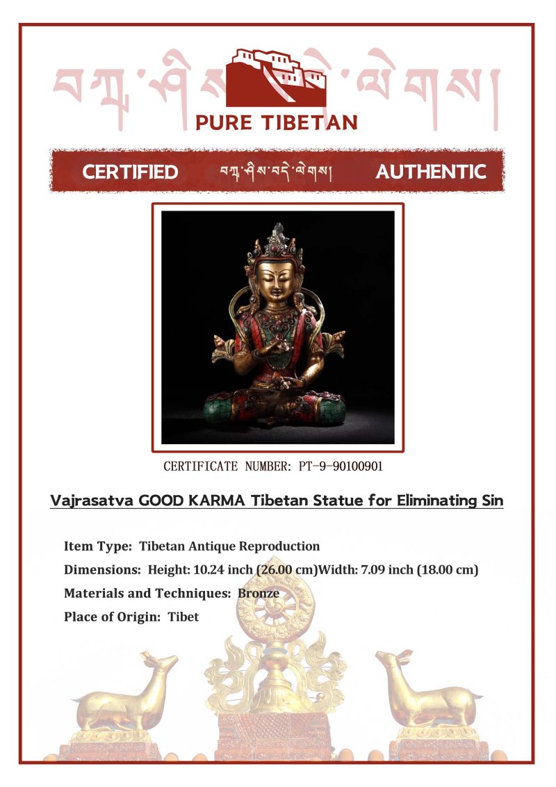 Vajrasatva GOOD KARMA Tibetan Statue for Eliminating Sin - Image 2