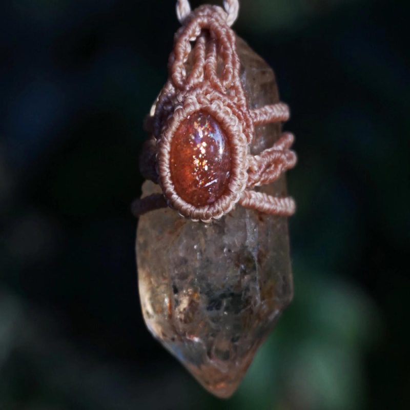The Force Energy Inlaid gems Wax Rope Crystal Pendant - Image 4