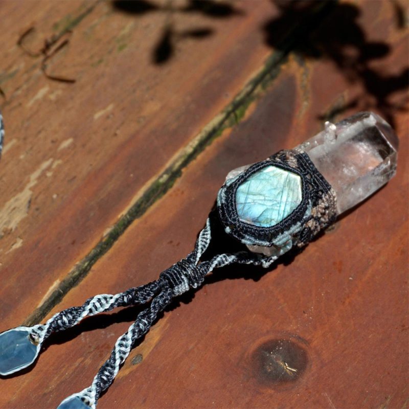 The Force Energy Inlaid gems Wax Rope Crystal Pendant - Image 6