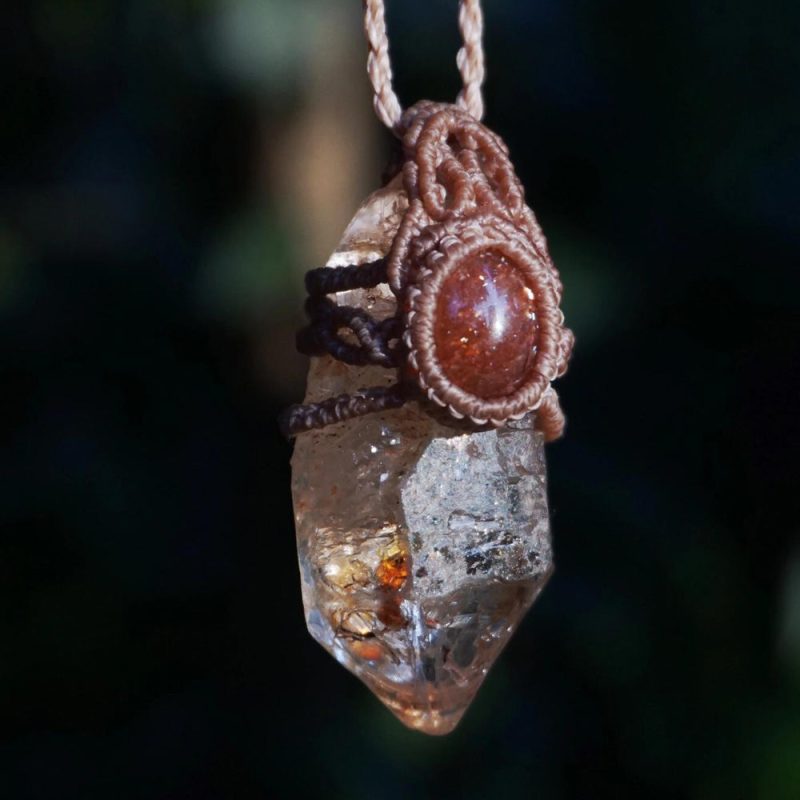 The Force Energy Inlaid gems Wax Rope Crystal Pendant - Image 3